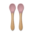 Cucchiaini in Silicone con Bambù - 2pz Deep PINK